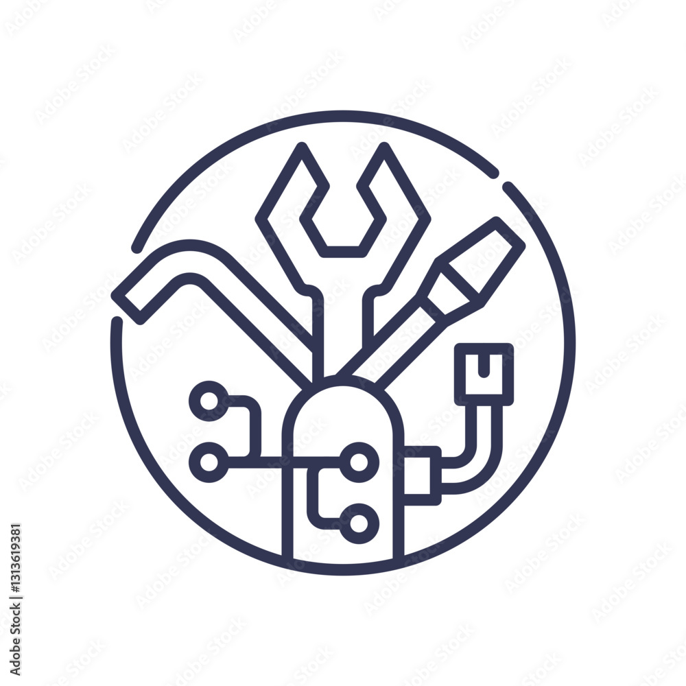 Tools and circuits symbolize versatility and modernity in technology. Tools and circuits symbolize versatility and modernity in technology.