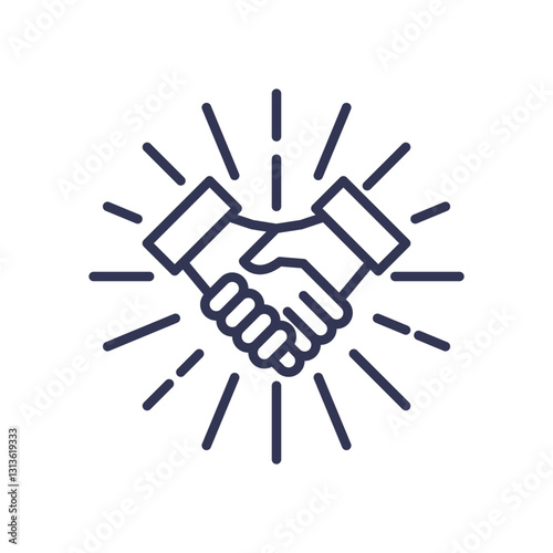 A handshake symbolizes trust and partnership, radiating mutual respect and collaboration.