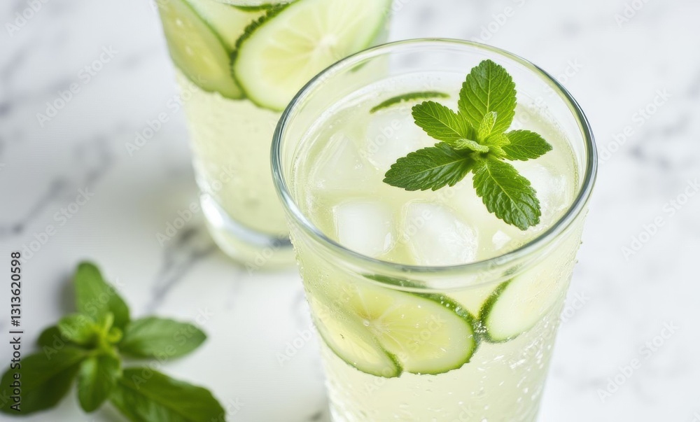Refreshing lime mint drink Refreshing lime mint drink