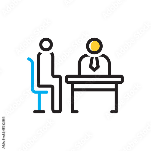 Multi color icon for interview