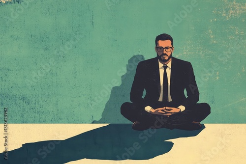 A businessman sitting and thinking about the future.