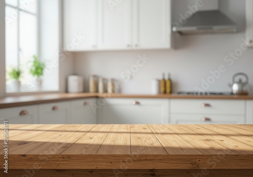 Modern kitchen interior mockup table with sleek furniture and contemporary design in a stylish home