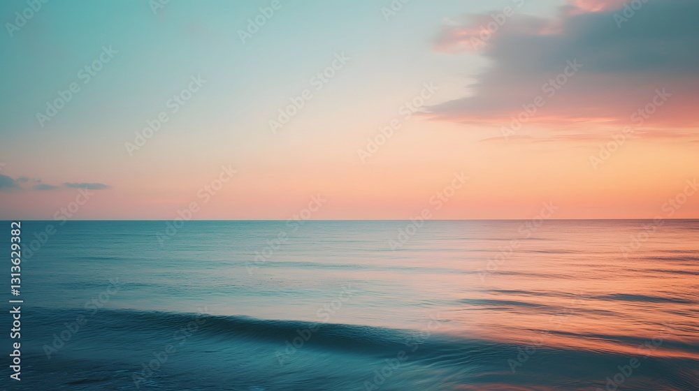 Obraz premium 33. A subtle pastel transition blending dusty blue with warm peach, ideal for an elegant and calm background