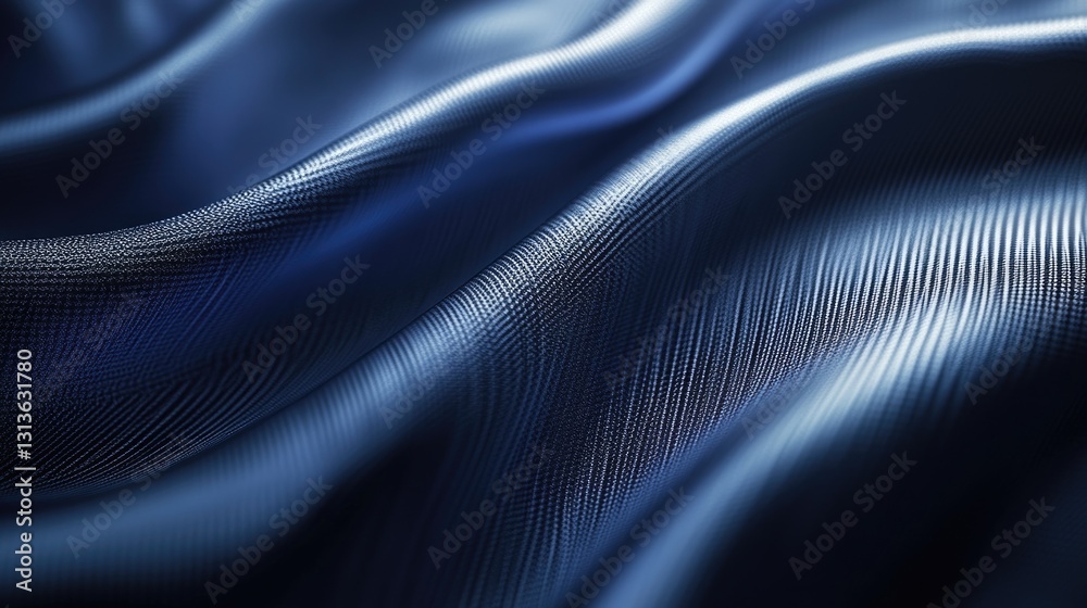 Wavy Fabric Displays Texture And Subtle Shades Of Blue Wavy Fabric Displays Texture And Subtle Shades Of Blue