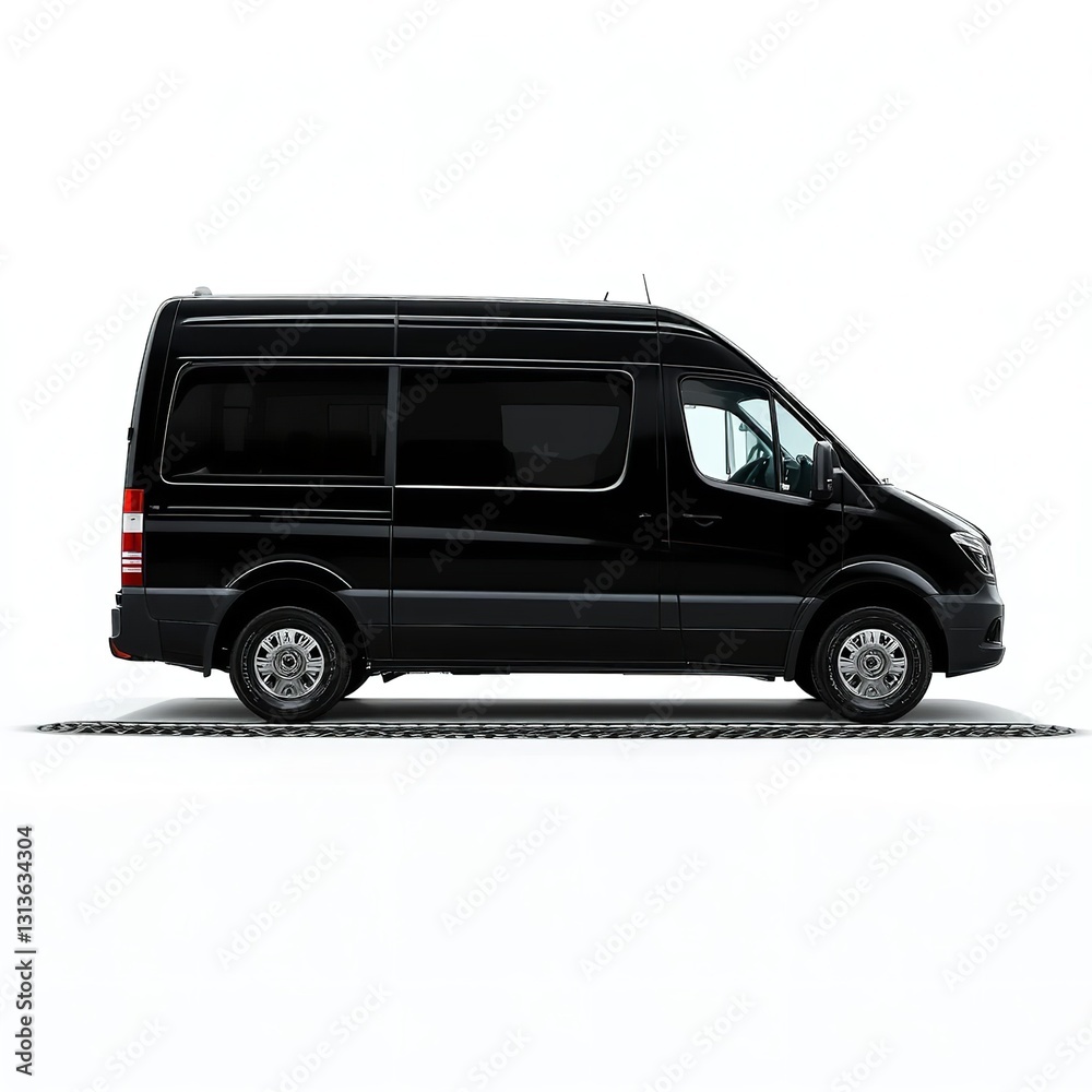 A Sleek Black Executive Van, Perfect For Corporate Travel Or A Luxurious Family Road Trip, Boasts A Polished, Professional Aesthetic Against A Clean White Background A Sleek Black Executive Van, Perfect For Corporate Travel Or A Luxurious Family Road Trip, Boasts A Polished, Professional Aesthetic Against A Clean White Background