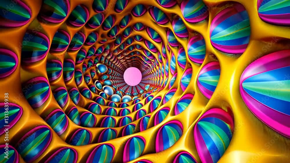 Fraktale Spirale mit kräftigen Farben