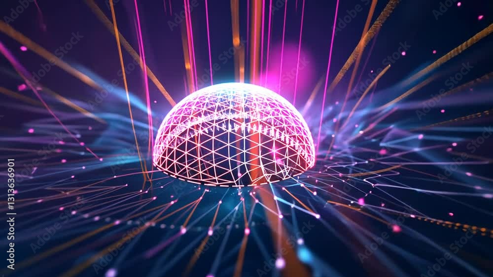 Digitales holografisches Gitter mit Partikeleffekten