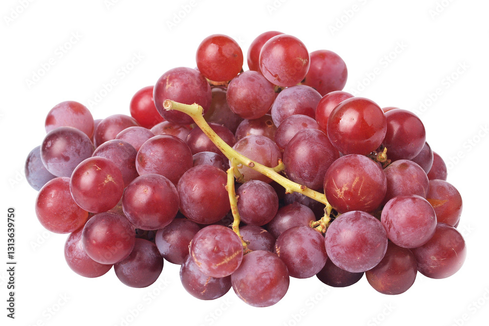 Red grapes isolated on white