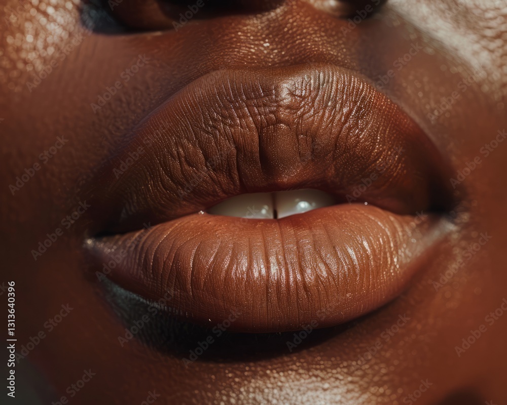 Obraz premium Close-up perfect beautiful female lips. AI generative