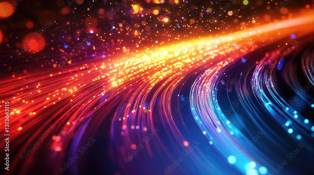 A glowing fiber optic cable with bright light signals moving along it, illustrating the concept of ultra-fast data transfer and cutting-edge communication technology. A glowing fiber optic cable with bright light signals moving along it, illustrating the concept of ultra-fast data transfer and cutting-edge communication technology.