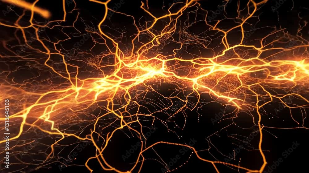 Elektrische Lichtimpulse auf schwarzem Hintergrund