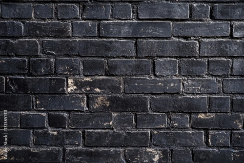 Vintage black washed brick wall texture for exceptional design projects. Perfect expansive backdrop to elevate your visuals or images. Ideal for artists pursuing rustic charm