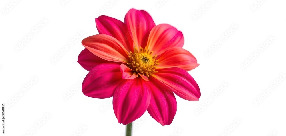 A single, vibrant bloom isolated against a pure white backdrop, floral, nature A single, vibrant bloom isolated against a pure white backdrop, floral, nature