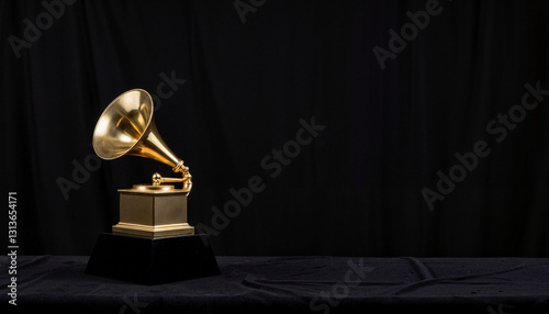 Grammy trophy on black background