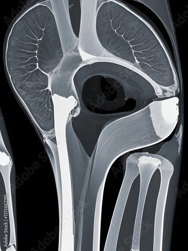 CT scan of an elbow joint showing dislocation and fracture after an accident female patient. film x-ray. medical concept.
