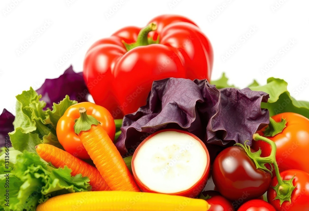 Vibrant, fresh vegetable against pure white backdrop, root, detail Vibrant, fresh vegetable against pure white backdrop, root, detail