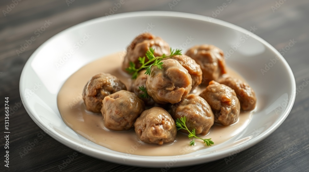 Exquisite Swedish Meatballs in Creamy Sauce a Culinary Delight Presentation Exquisite Swedish Meatballs in Creamy Sauce a Culinary Delight Presentation