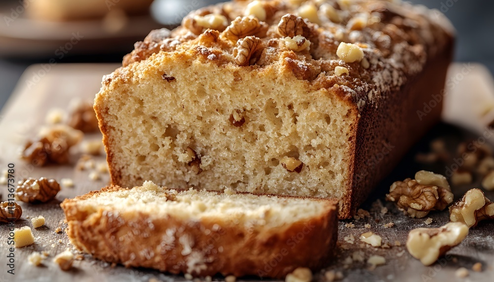 Walnut Loaf Bread Sliced and Ready To Serve Walnut Loaf Bread Sliced and Ready To Serve