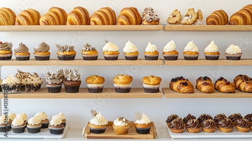 Wallpaper Mural Delightful Display of Freshly Baked Pastries and Cupcakes on Shelves Torontodigital.ca