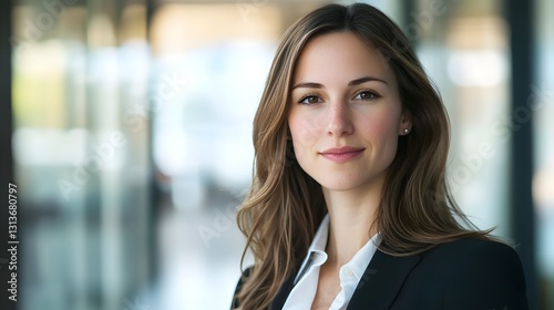 Professional Woman with Long Hair in Business Attire Portrait