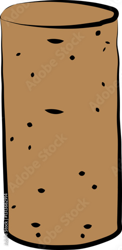 Cork Stopper for Wine Bottle Hand drawn Illustration Clipart Vector