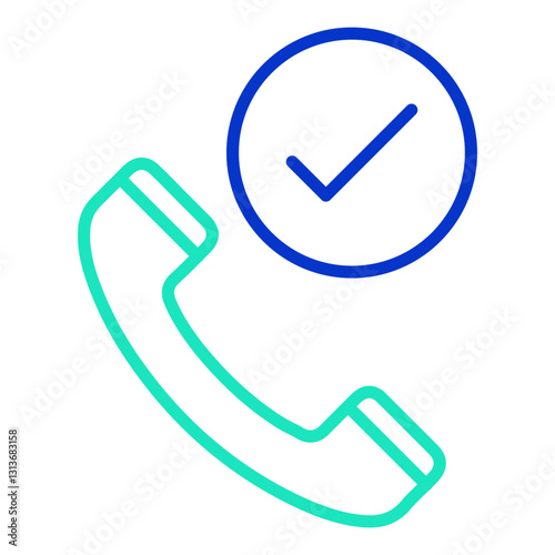 call approval outline dual color icon
