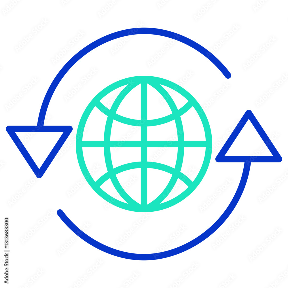 Glob outline dual color icon