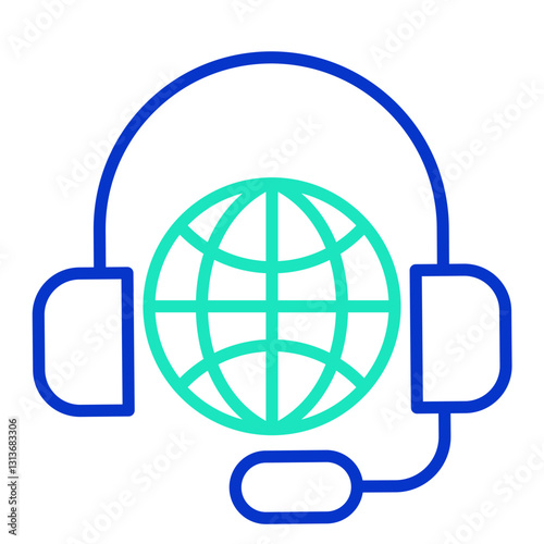 Global Customer Care outline dual color icon
