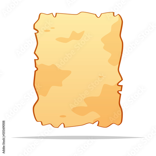 Cartoon old parchment paper vector isolated illustration