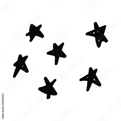 black handrawn abstract doodles element stock