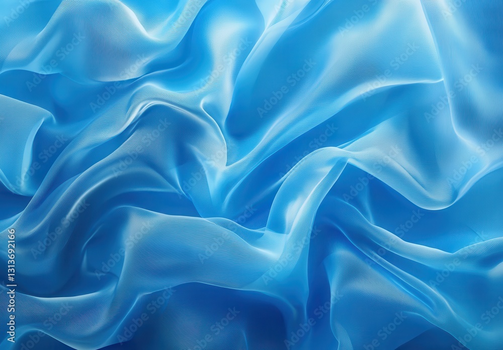 Obraz premium Soft Flowing Light Blue Fabric Background Texture with Gentle Waves and Fluid Movement for Elegant Design Projects and Textile Inspirations