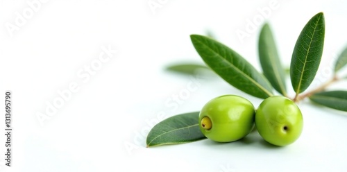Wallpaper Mural Vibrant green olive leaves, isolated Crisp detail, white backdrop , ingredient, olive tree Torontodigital.ca