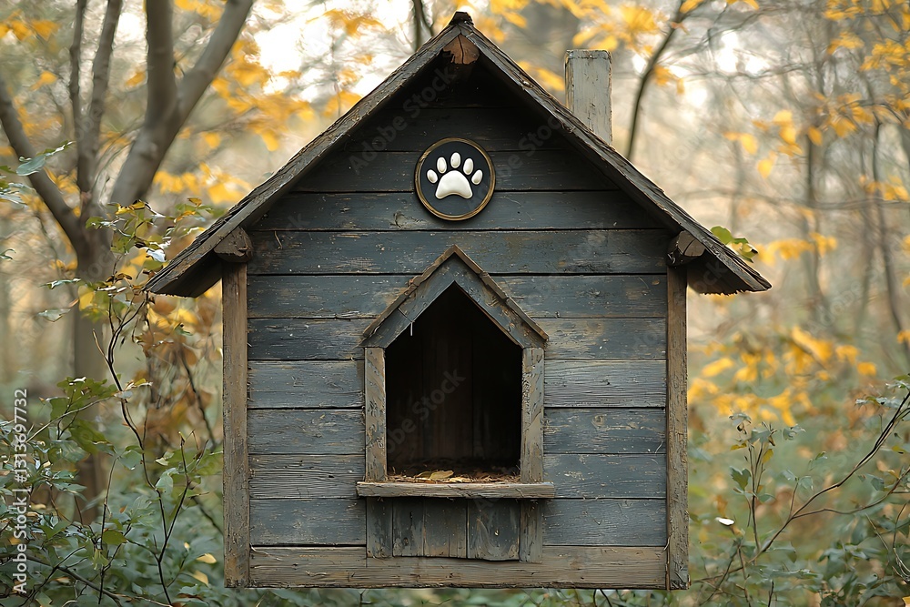 Rustic Dog House Autumn Woods Rustic Dog House Autumn Woods