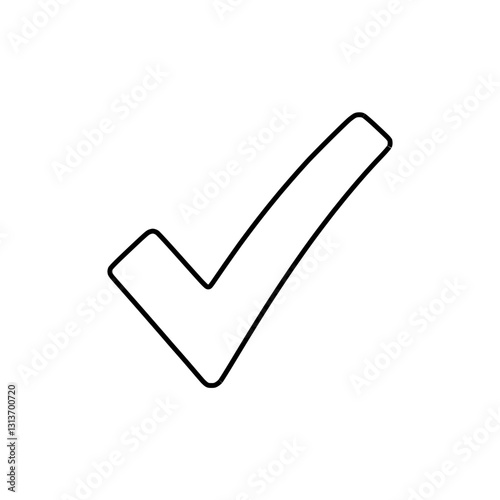 Check mark outline icon, approval symbol, confirmation and validation representation