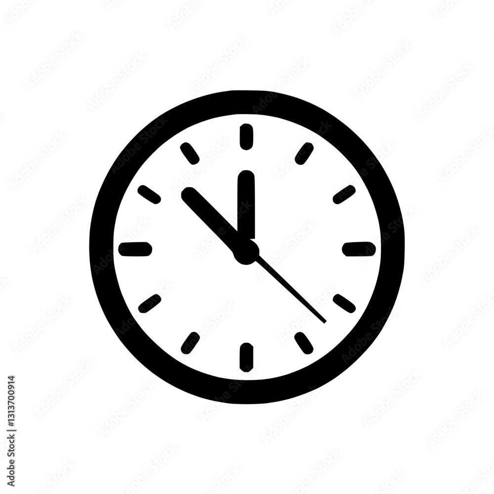 Clock icon, deadline symbol, time management and punctuality representation Clock icon, deadline symbol, time management and punctuality representation