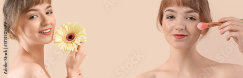 Beautiful young woman with ...