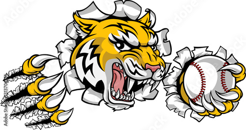 A wildcat or bobcat lynx bobcats wildcats sports team baseball ball mascot