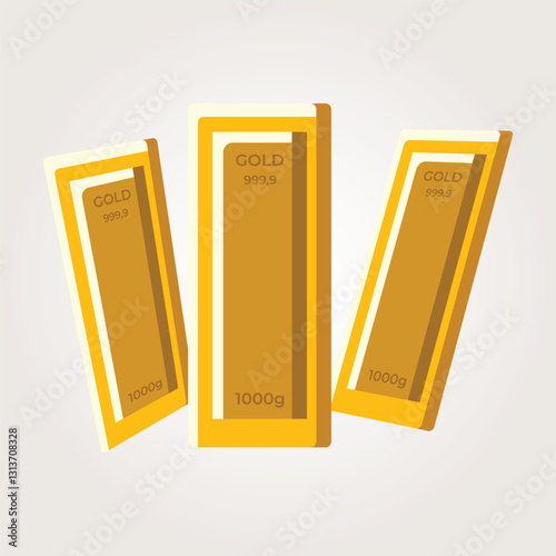 Gold Bullion Bars icons vector illustration