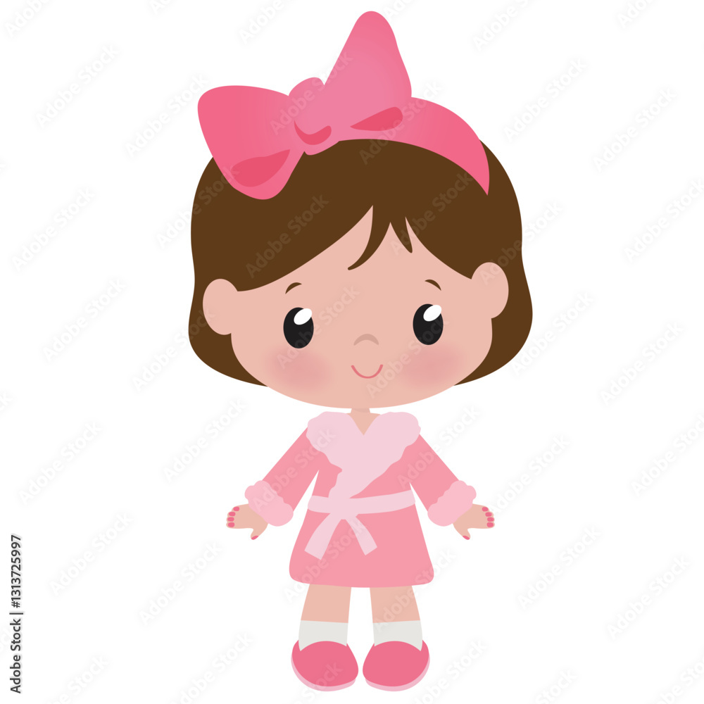 Cute little spa birthday girl vector cartoon illustration Cute little spa birthday girl vector cartoon illustration
