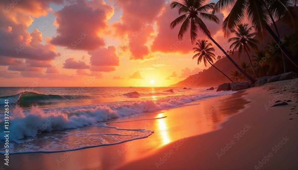 Sunbathing on a tropical island