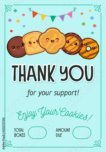 Cookie Sale Thank You Card, Scout Appreciation Tags, Daisy Brownie Junior Cadette Thank You Tags, Cookie Delivery Appreciation Card, Cookie Sale