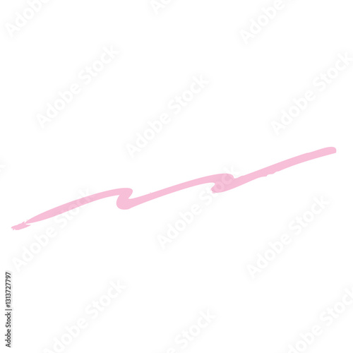 ざらざらの書き味　手描きのシンプルなピンクのアンダーライン
