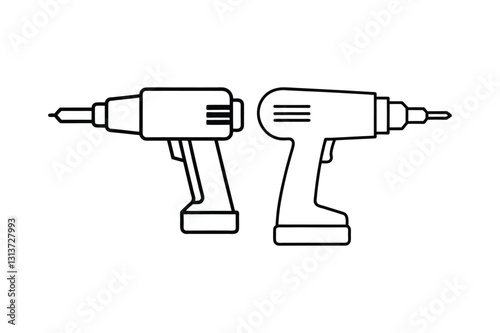 Drill icon. machine drill sign set. hand drill icon design. tool and repair, screwdriver sign,