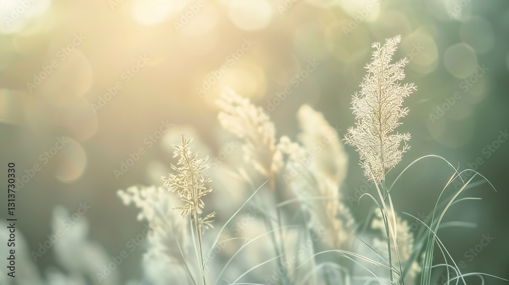 Fototapeta premium Soft focus and blurred grass flower with vintage style, suitable for background use.