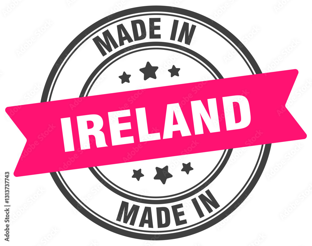 Fototapeta premium Made in Ireland round sign. Made in Ireland stamp.