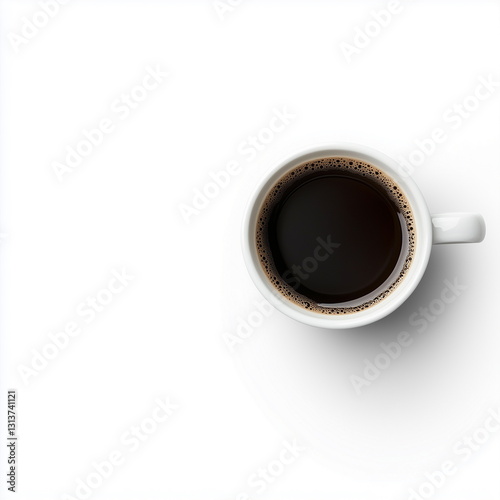 A cup of coffee isolated on white background. Use for banner, business, advertisement, Cafe decoration purpose.