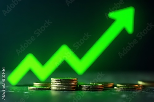 Investment growth strategies financial markets infographic digital environment elevated perspective economic trends