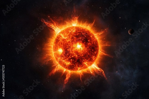 Solar flare event captured in space stunning cosmic imagery outer space high-resolution astronomy concept photo