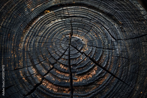 Close-up of a charred wooden surface texture