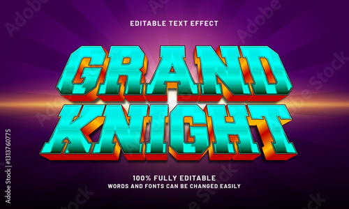 grand knight editable text effect with a knight and king text style